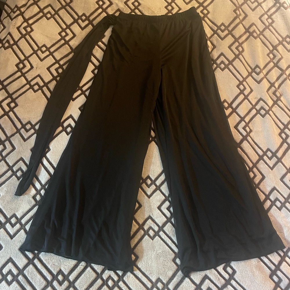 Annalee + Hope Black Wide-Leg Pants female size large